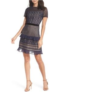 Chelsea28 Navy Lace Dress